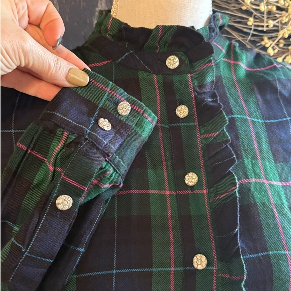 Crown & Ivy Plaid Ruffle Henley size Small - Picture 5 of 12